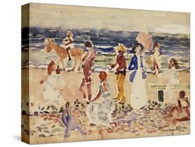 On the Beach, C.1920-23-Maurice Brazil Prendergast-Stretched Canvas
