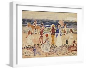 On the Beach, C.1920-23-Maurice Brazil Prendergast-Framed Giclee Print