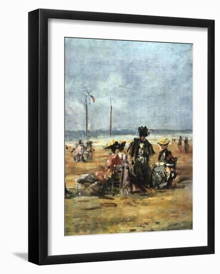 On the Beach, (Detail), 1880-Eugene Louis Boudin-Framed Giclee Print