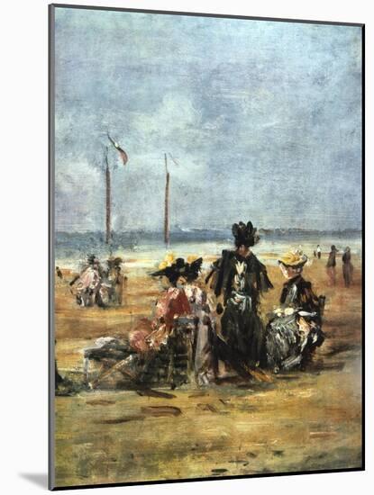 On the Beach, (Detail), 1880-Eugene Louis Boudin-Mounted Giclee Print