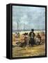 On the Beach, (Detail), 1880-Eugene Louis Boudin-Framed Stretched Canvas