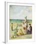 On the Beach in Normandy-Maximilien Luce-Framed Giclee Print
