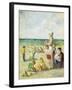 On the Beach in Normandy-Maximilien Luce-Framed Giclee Print