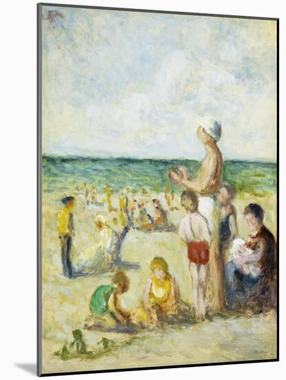 On the Beach in Normandy-Maximilien Luce-Mounted Giclee Print