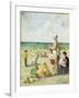 On the Beach in Normandy-Maximilien Luce-Framed Giclee Print