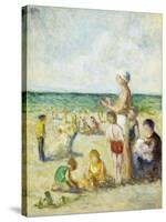 On the Beach in Normandy-Maximilien Luce-Stretched Canvas