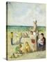 On the Beach in Normandy-Maximilien Luce-Stretched Canvas
