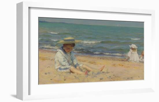 On The Beach, Lake Erie-Charles Courtney Curran-Framed Premium Giclee Print