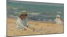 On The Beach, Lake Erie-Charles Courtney Curran-Mounted Premium Giclee Print