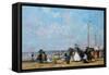 On the Beach, Trouville-Eug?ne Boudin-Framed Stretched Canvas