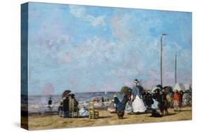 On the Beach, Trouville-Eug?ne Boudin-Stretched Canvas
