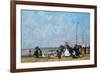 On the Beach, Trouville-Eug?ne Boudin-Framed Giclee Print