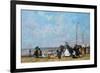 On the Beach, Trouville-Eug?ne Boudin-Framed Giclee Print