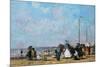 On the Beach, Trouville-Eug?ne Boudin-Mounted Giclee Print