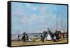 On the Beach, Trouville-Eug?ne Boudin-Framed Stretched Canvas