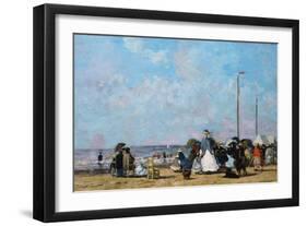 On the Beach, Trouville-Eug?ne Boudin-Framed Giclee Print