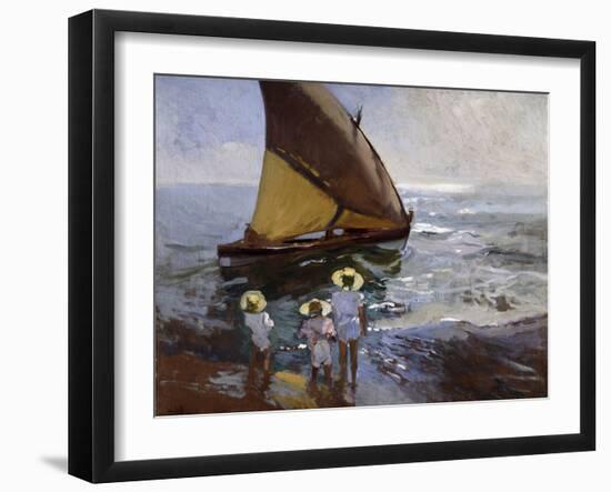 On the Beach, Valencia-Joaquín Sorolla y Bastida-Framed Giclee Print