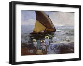 On the Beach, Valencia-Joaquín Sorolla y Bastida-Framed Giclee Print