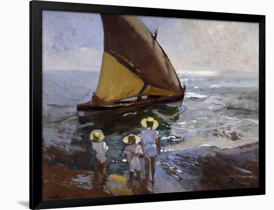 On the Beach, Valencia-Joaquín Sorolla y Bastida-Framed Giclee Print