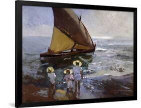 On the Beach, Valencia-Joaquín Sorolla y Bastida-Framed Giclee Print