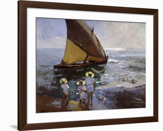 On the Beach, Valencia-Joaquín Sorolla y Bastida-Framed Giclee Print