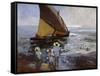 On the Beach, Valencia-Joaquín Sorolla y Bastida-Framed Stretched Canvas