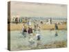 On the Beach, Whitley Bay-John Atkinson-Stretched Canvas