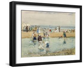 On the Beach, Whitley Bay-John Atkinson-Framed Giclee Print