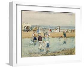 On the Beach, Whitley Bay-John Atkinson-Framed Giclee Print