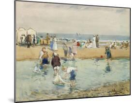 On the Beach, Whitley Bay-John Atkinson-Mounted Giclee Print