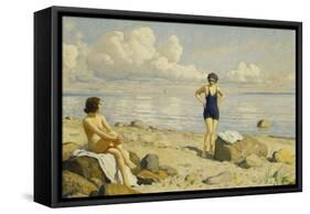 On the Beach-Paul Fischer-Framed Stretched Canvas