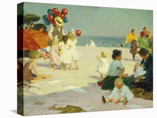 On the Beach-Edward Henry Potthast-Stretched Canvas
