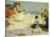 On the Beach-Edward Henry Potthast-Stretched Canvas