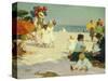On the Beach-Edward Henry Potthast-Stretched Canvas