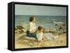 On the Beach-Hermann Seeger-Framed Stretched Canvas