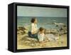 On the Beach-Hermann Seeger-Framed Stretched Canvas