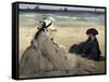 On the Beach-Edouard Manet-Framed Stretched Canvas