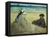 On the Beach-Edouard Manet-Framed Stretched Canvas