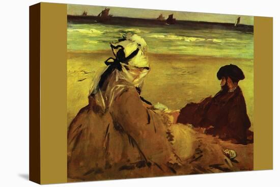 On The Beach-Edouard Manet-Stretched Canvas