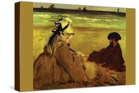 On The Beach-Edouard Manet-Stretched Canvas