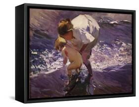 On the Beach-Joaquín Sorolla y Bastida-Framed Stretched Canvas