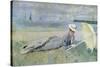 On the Beach-Paul Cesar Helleu-Stretched Canvas