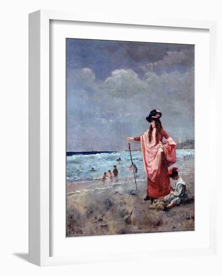 On the Beach-Alfred Emile L?opold Stevens-Framed Giclee Print