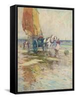 On the Beach-Oswald Garside-Framed Stretched Canvas