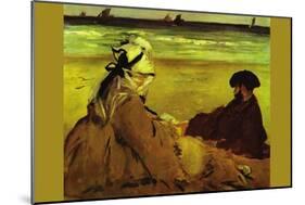 On The Beach-Edouard Manet-Mounted Art Print