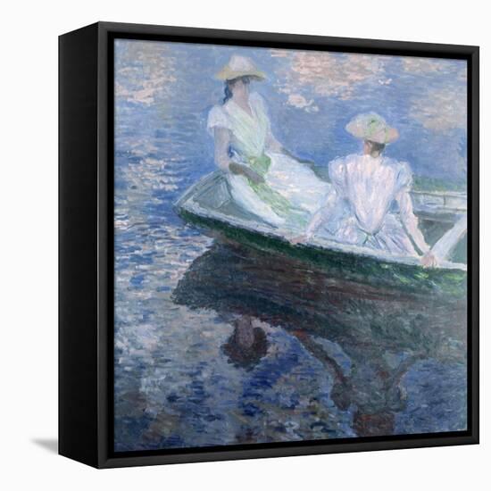On The Boat, 1887-Claude Monet-Framed Stretched Canvas