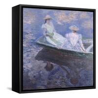 On the Boat, 1887-Claude Monet-Framed Stretched Canvas