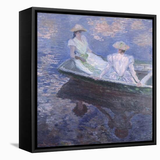 On the Boat, 1887-Claude Monet-Framed Stretched Canvas