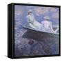 On the Boat, 1887-Claude Monet-Framed Stretched Canvas