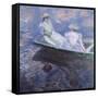 On the Boat, Oil on Canvas by Claude Monet-Claude Monet-Framed Stretched Canvas